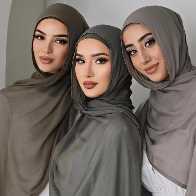 Modesty Pure Color Hijab & Undercap 2 - Piece Set (MH174) - Mariam's Collection