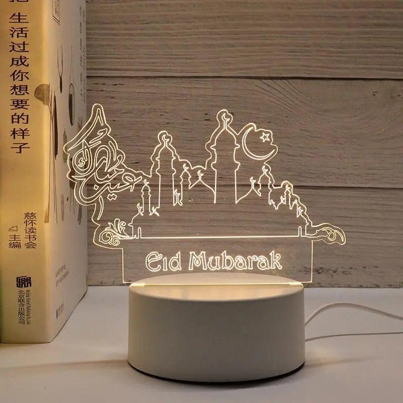 MR012 Ramadan 3D Led Night Light，USB 16 Color Change Remote Control Light - Mariam's Collection