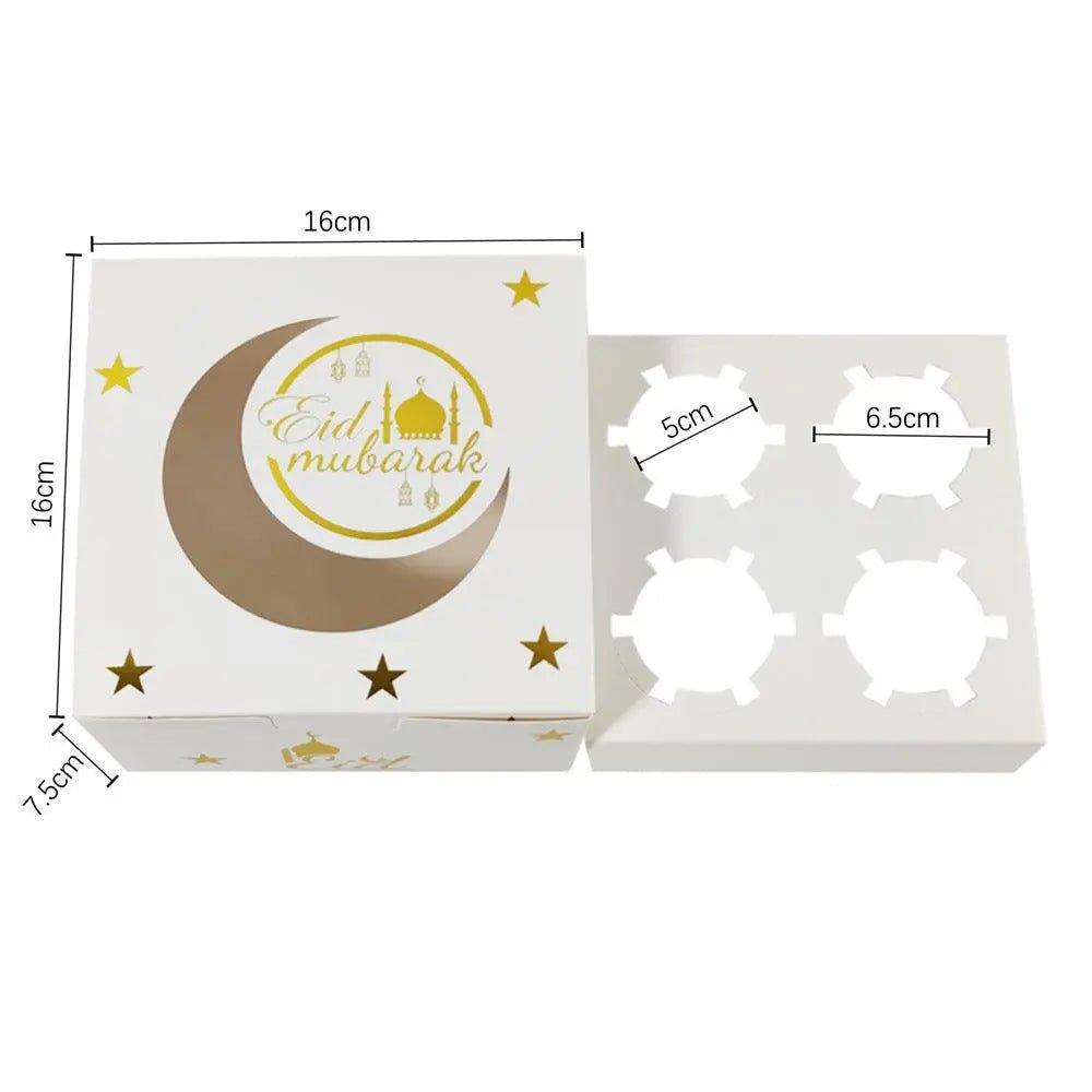 MR016 Ramadan Cupcake Packing Box,Muffin Box 4 holes - Mariam's Collection