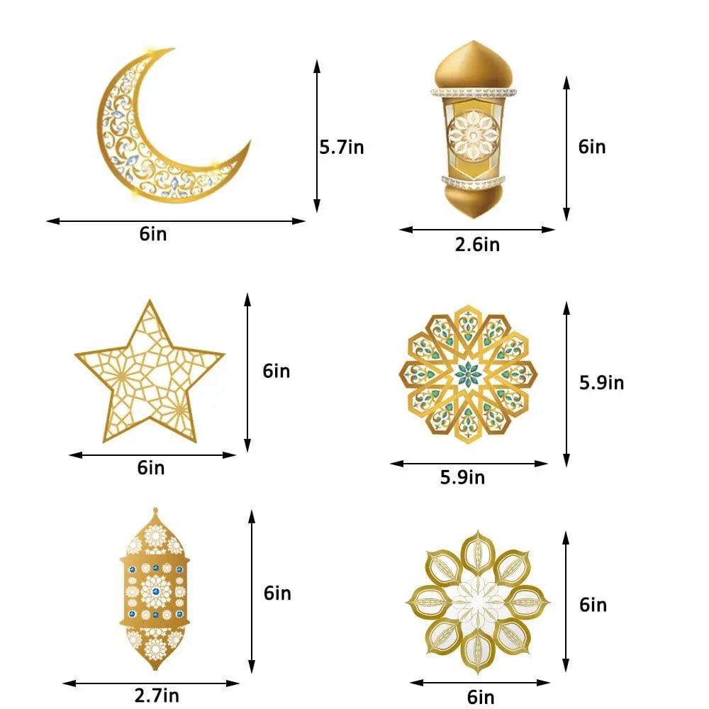 MR019 Eid Mubarak Spiral Banner,Ramadan Home Decor, 6 pcs - Mariam's Collection