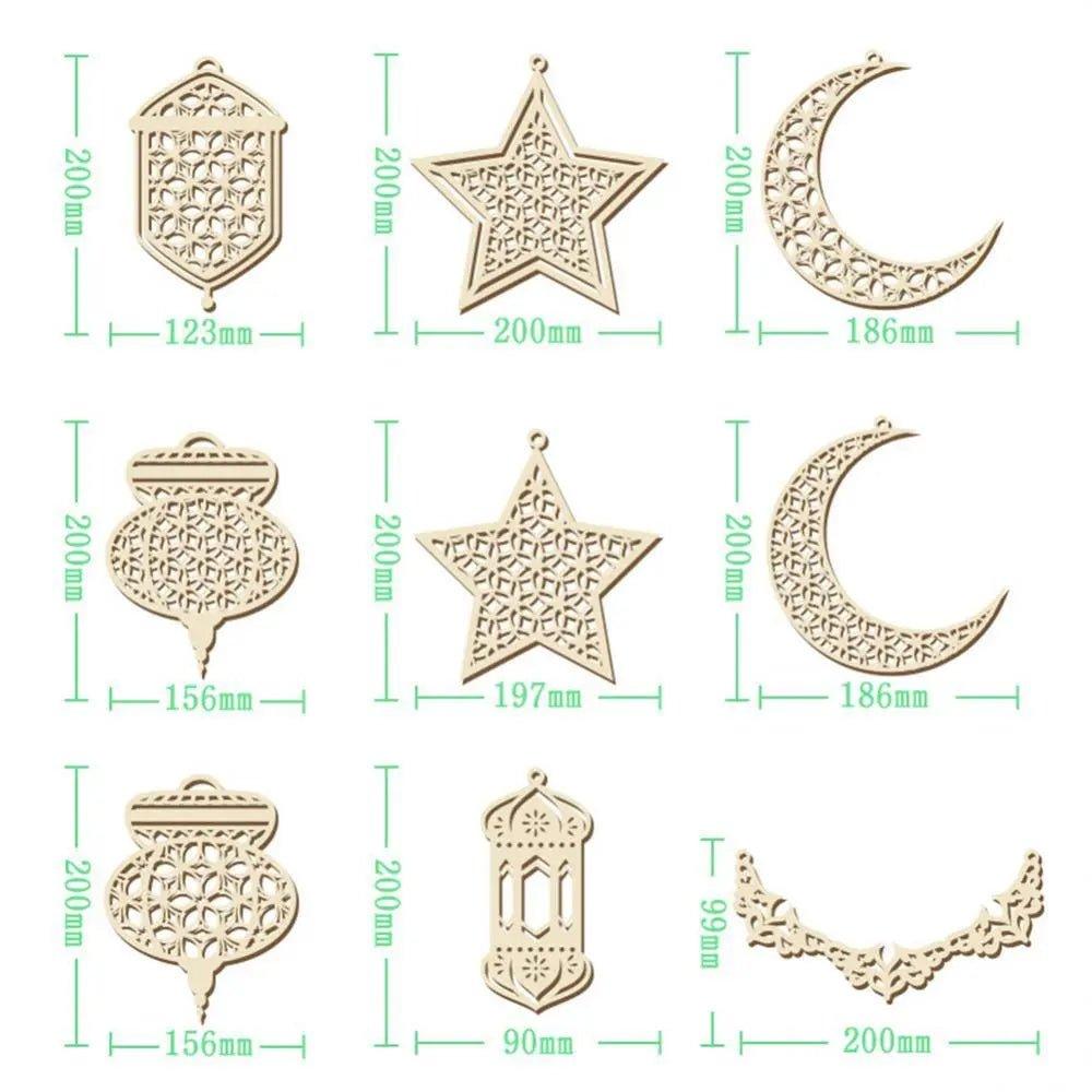 MR020 Wooden Ramadan & Eid Mubarak Decoration - Mariam's Collection