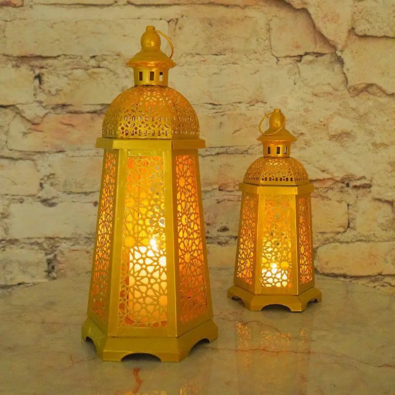 MR025 Gold Candle Holders Candlestick Home Decoration, Moroccan candle holder retro - Mariam's Collection