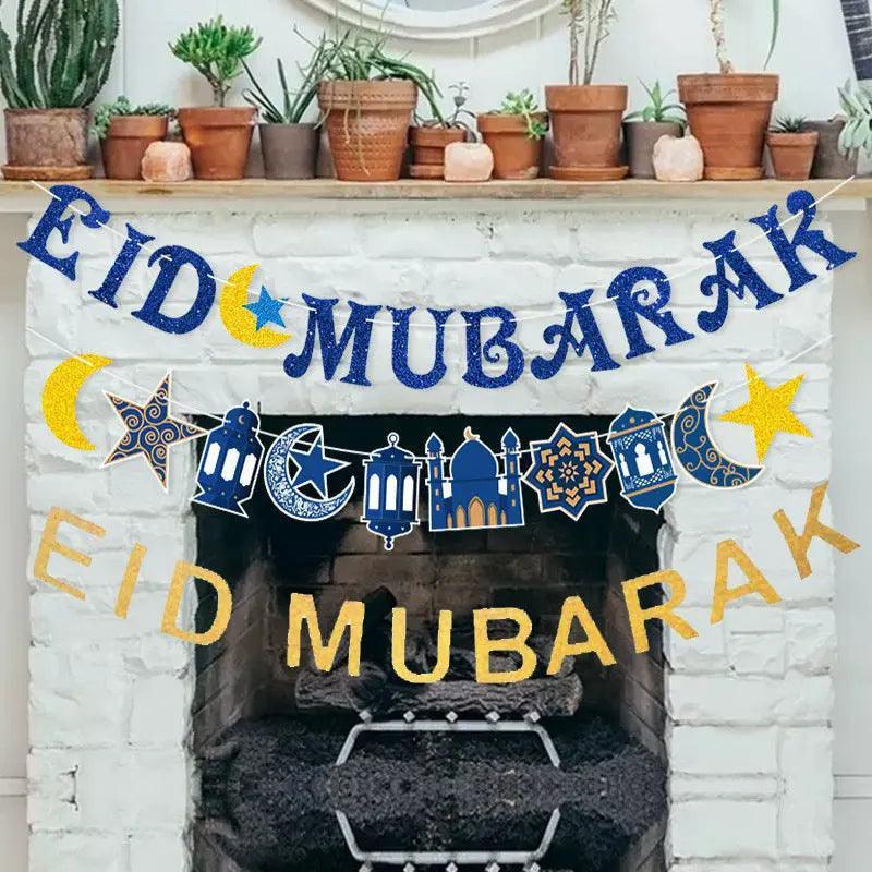 MR027 EID MUBARAK Flash Party Decoration Banner - Mariam's Collection