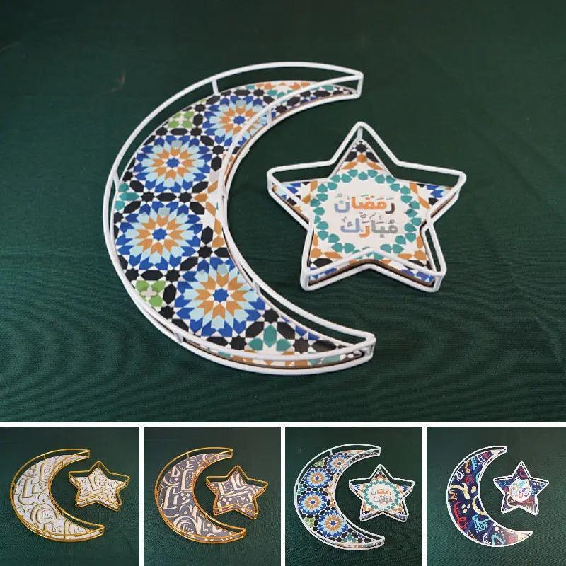 MR029 Ramadan Tray, Iron Festive Moon Tray - Mariam's Collection