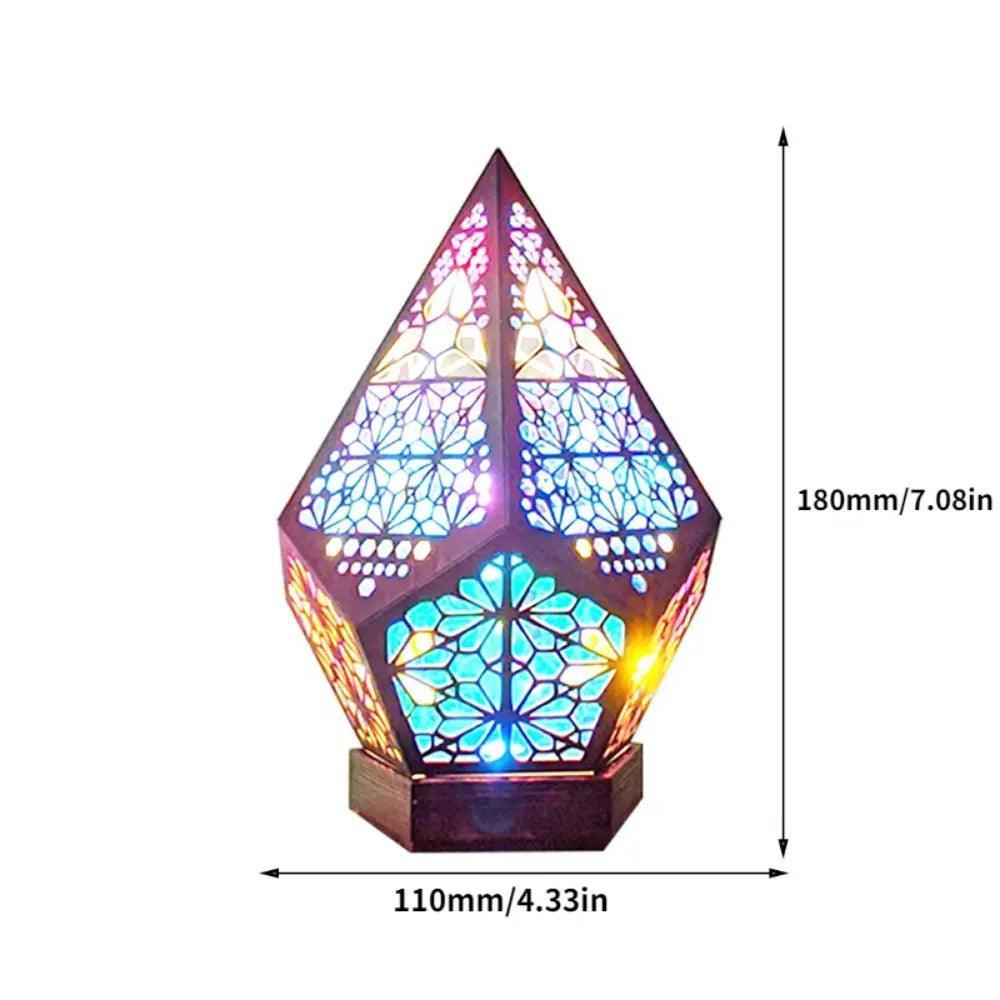 MR034 Polar Star Projection Lamp, Diamond Wooden Colorful Decoration - Mariam's Collection
