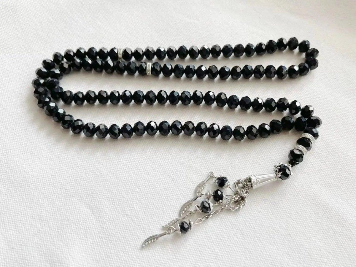 🎁 MR039 Crystal Glass Muslim Prayer Tasbeeh, 99pcs beads (100% off) - Mariam's Collection