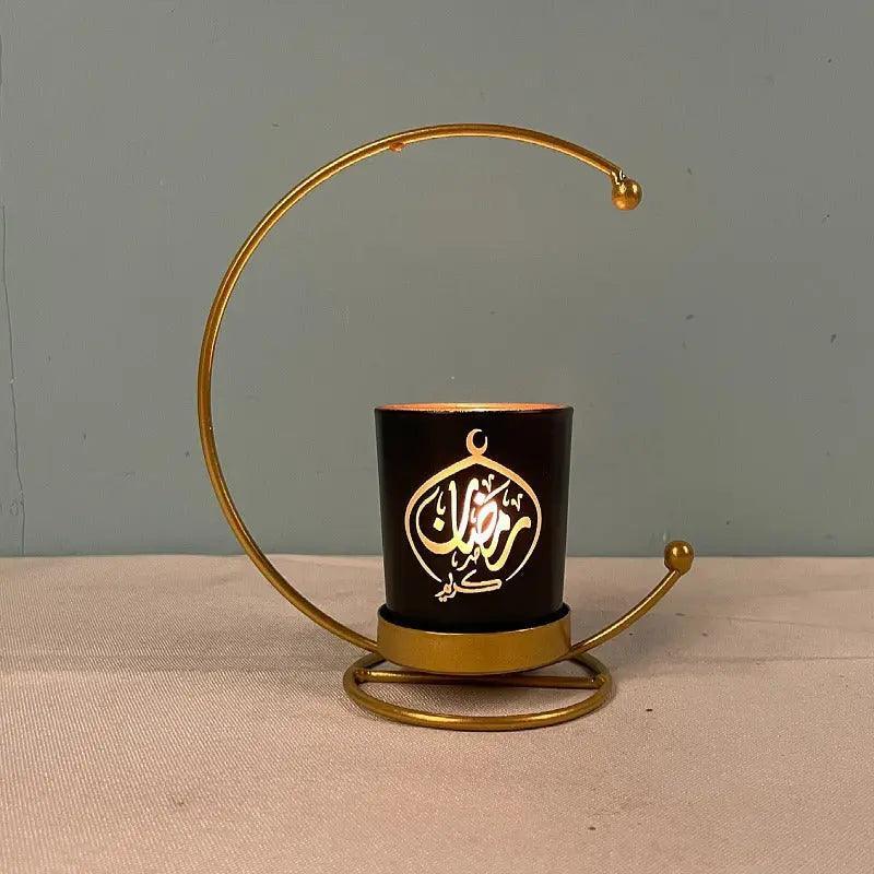 MR041 iron candlestick moon star lamp, ramadan decoration - Mariam's Collection