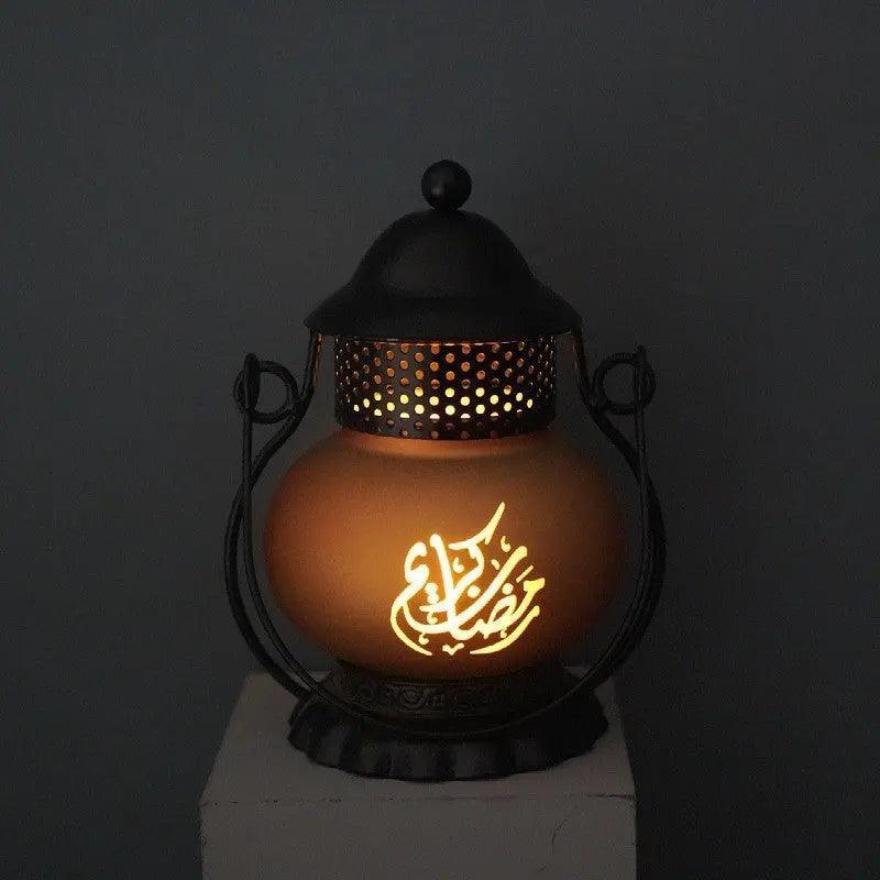 MR043 EID MUBARAK Ramadan Led Iron Lantern - Mariam's Collection
