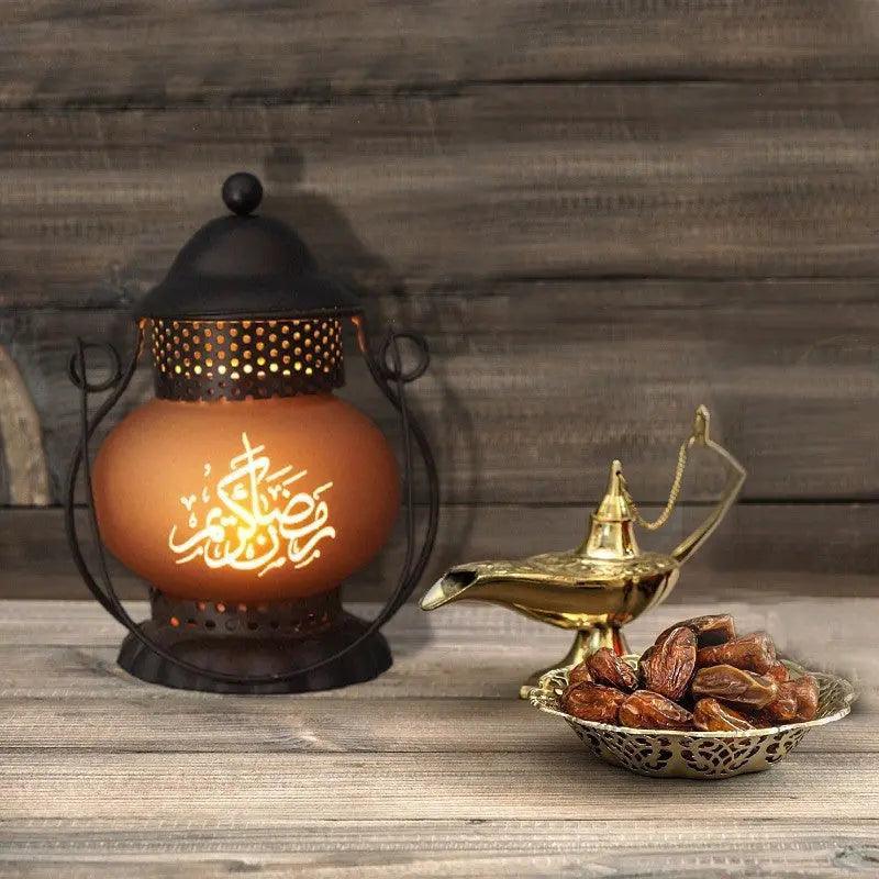 MR043 EID MUBARAK Ramadan Led Iron Lantern - Mariam's Collection