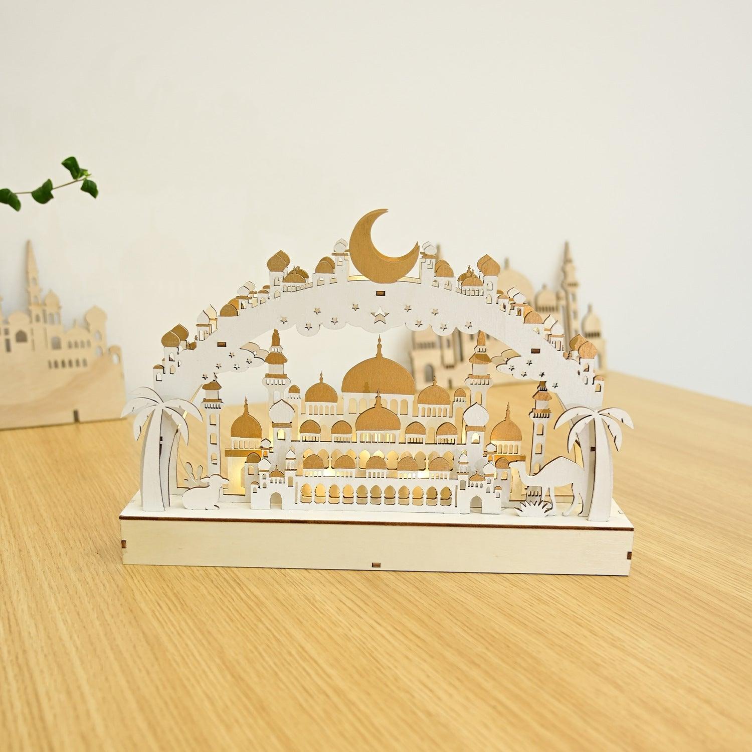MR058 Wooden LED Atmosphere Decorative Moon Lamp - Mariam's Collection
