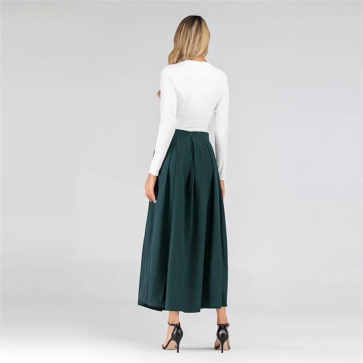 MS001 High Waist Midi Long Plain Skirt - Mariam's Collection