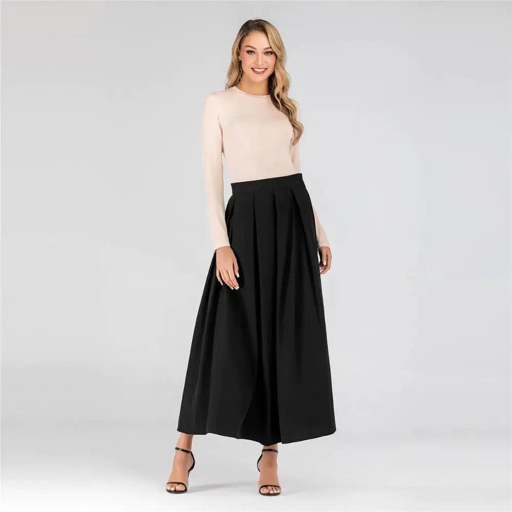 MS001 High Waist Midi Long Plain Skirt - Mariam's Collection