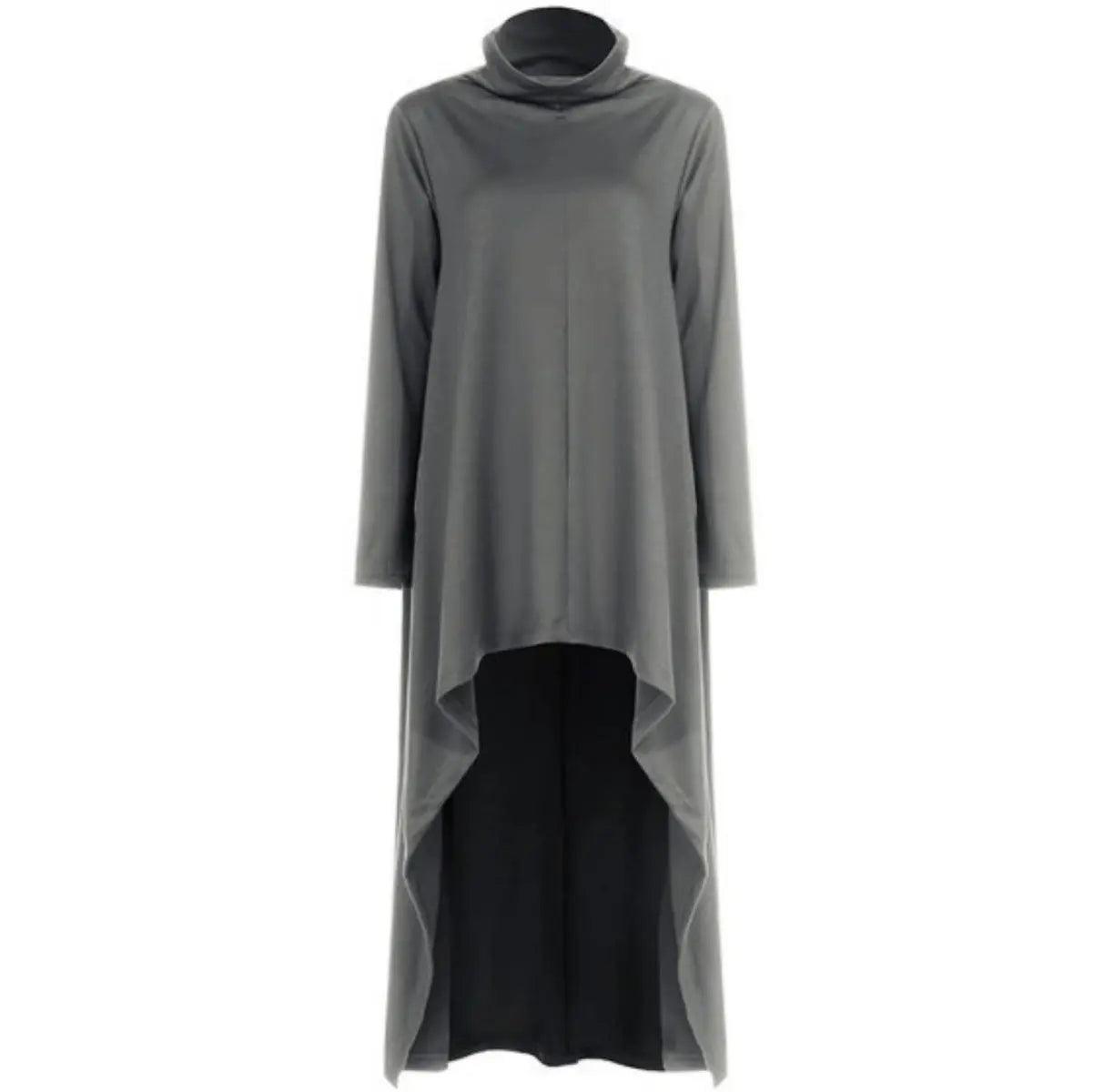 MS015 Loose Irregular Solid Color Pullover Dress - Mariam's Collection