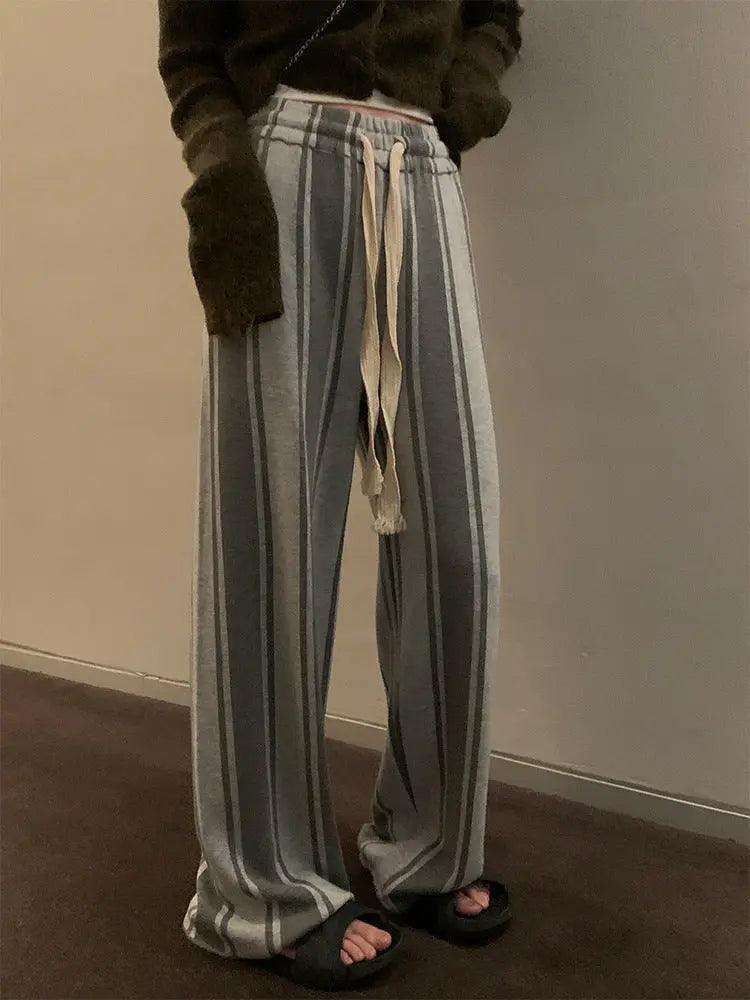 MS017 Vertical striped casual sweater pants - Mariam's Collection