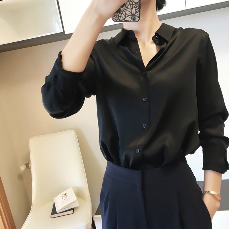 MS044 Commuter Satin Long Sleeve Shirt - Mariam's Collection