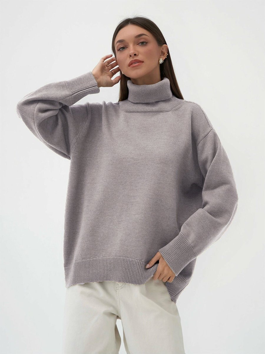 MS055 Classic Versatile Turtleneck Pullover Sweater - Mariam's Collection