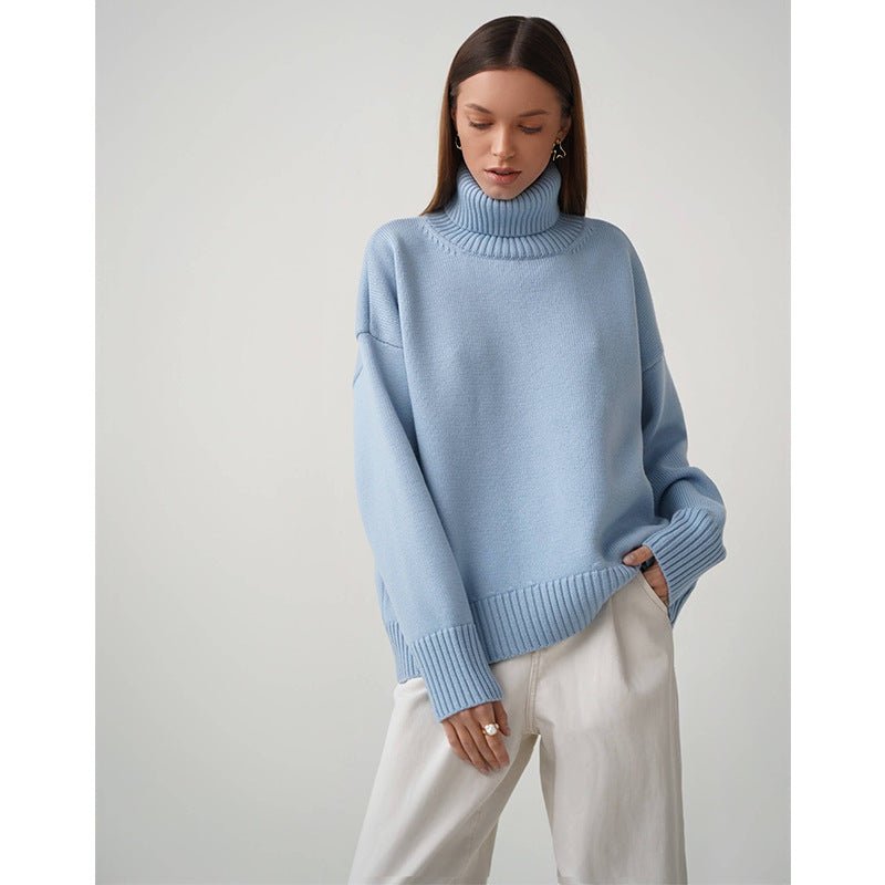 MS055 Classic Versatile Turtleneck Pullover Sweater - Mariam's Collection