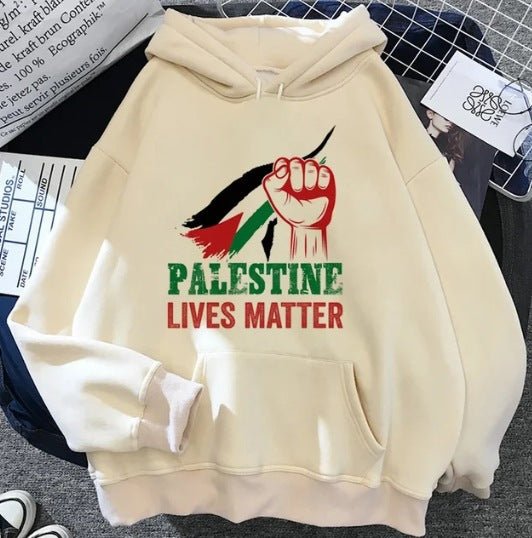 MT016 Free Palestine Printed Casual Thick Hoodie - Mariam's Collection