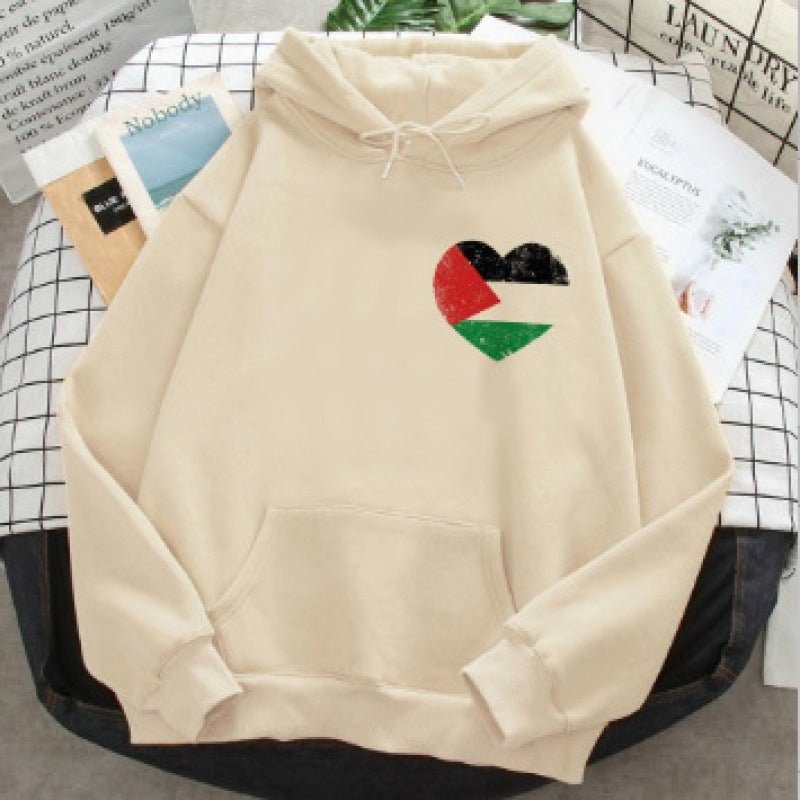 MT016 Free Palestine Printed Casual Thick Hoodie - Mariam's Collection