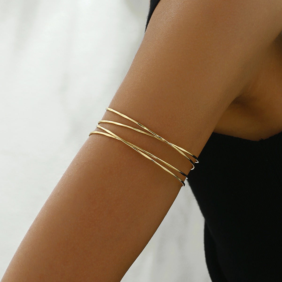 Multi - Layer Geometric Arm Cuff Bracelet (MAC410) - Mariam's Collection