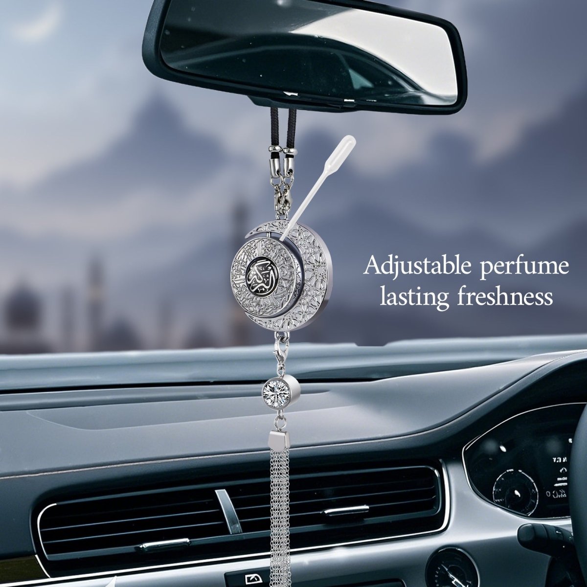 Muslim Car Accessories: Alloy Islamic Hanging Ornaments with Perfume Diffuser （MAC238） - Mariam's Collection