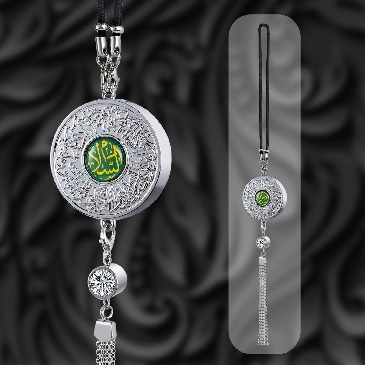 Muslim Car Accessories: Alloy Islamic Hanging Ornaments with Perfume Diffuser （MAC238） - Mariam's Collection
