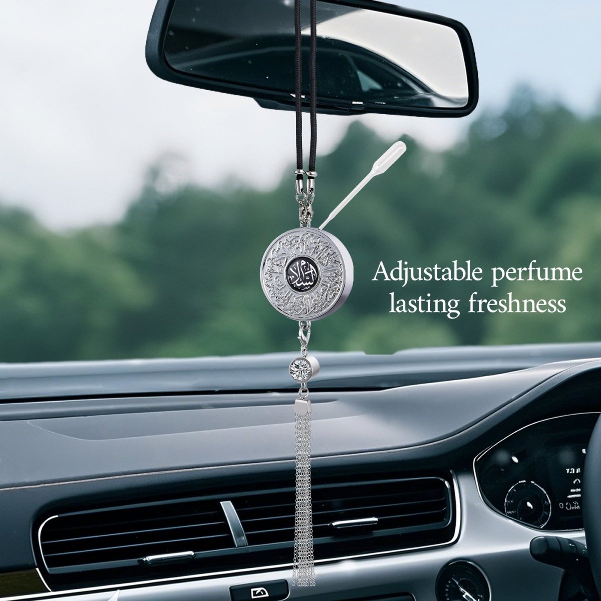 Muslim Car Accessories: Alloy Islamic Hanging Ornaments with Perfume Diffuser （MAC238） - Mariam's Collection