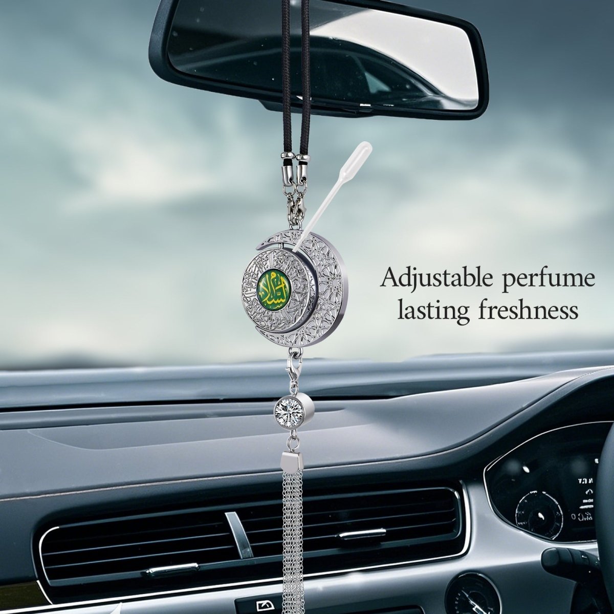 Muslim Car Accessories: Alloy Islamic Hanging Ornaments with Perfume Diffuser （MAC238） - Mariam's Collection