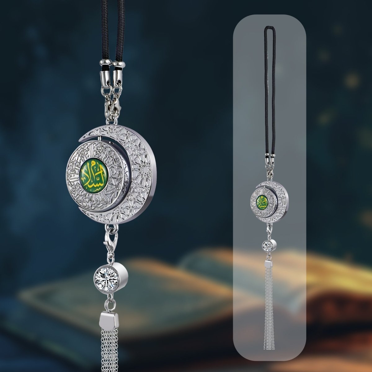 Muslim Car Accessories: Alloy Islamic Hanging Ornaments with Perfume Diffuser （MAC238） - Mariam's Collection