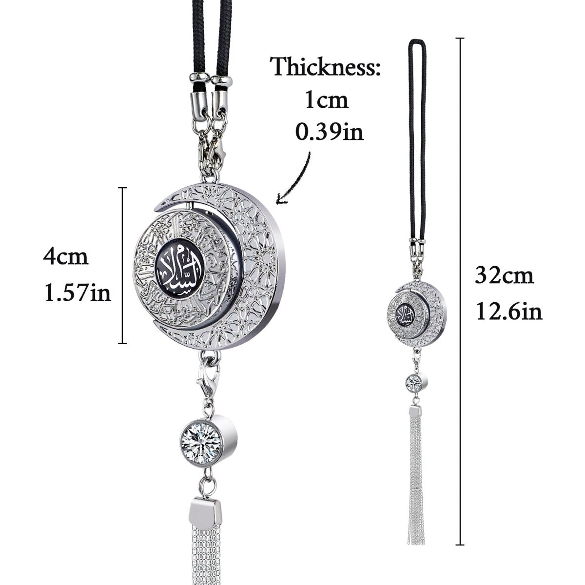 Muslim Car Accessories: Alloy Islamic Hanging Ornaments with Perfume Diffuser （MAC238） - Mariam's Collection