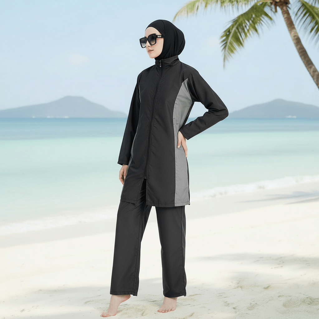 Muslim Women Swimwear, 3pcs Burkini Modest Swimsuit (MB007) - Mariam's Collection