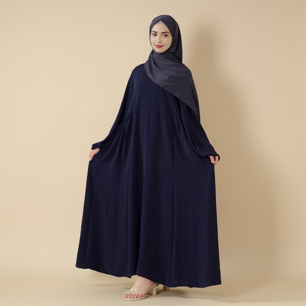 Relaxed Fit Lantern Sleeves Crepe Abaya (MA190)