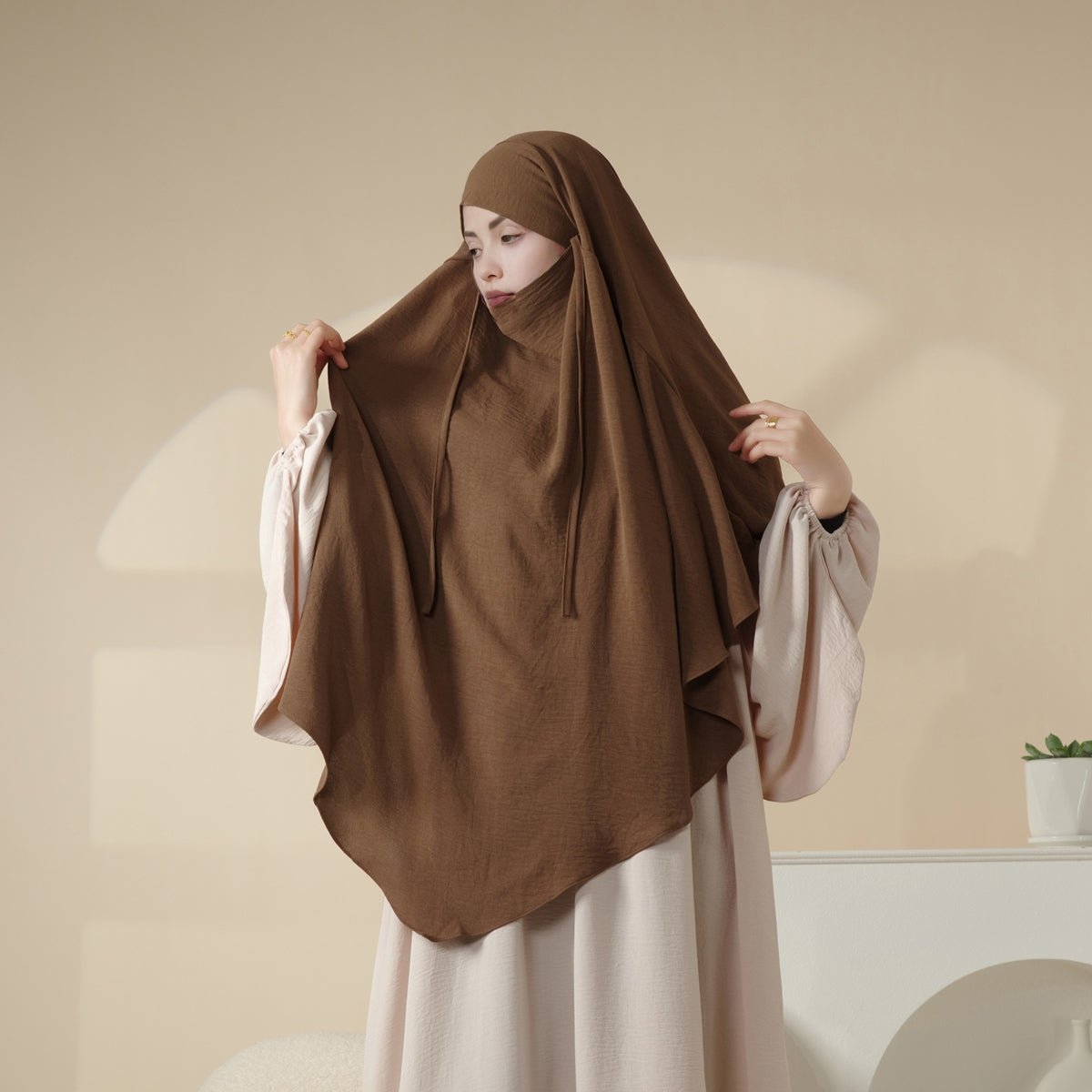 New Crepe 1 - Layer Khimar | Soft Crepe Material Khimar (MK009) - Mariam's Collection