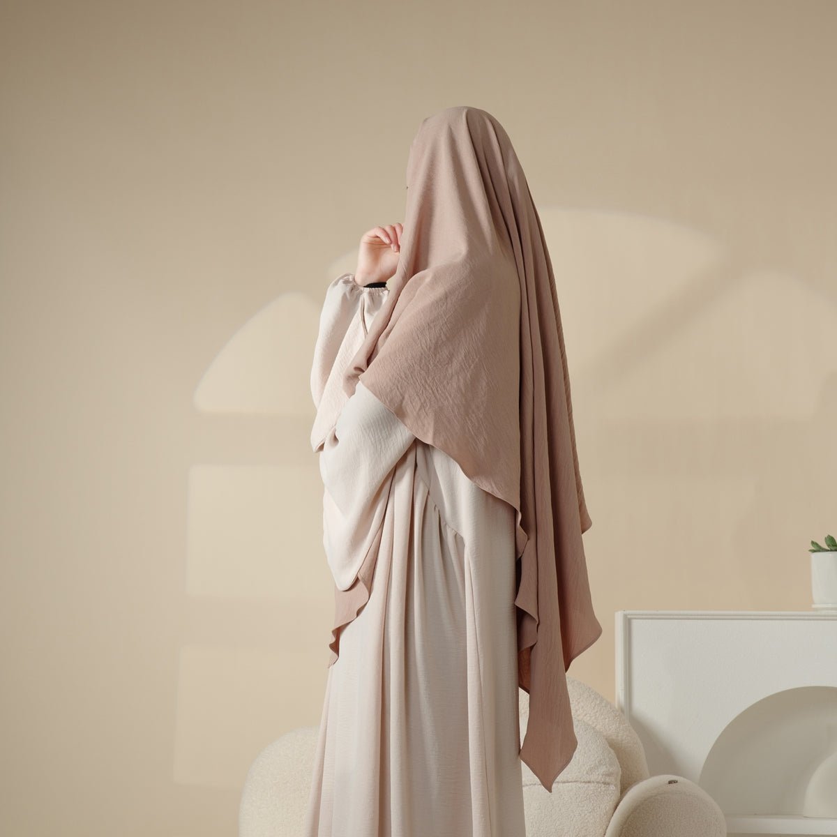 New Crepe 1 - Layer Khimar | Soft Crepe Material Khimar (MK009) - Mariam's Collection