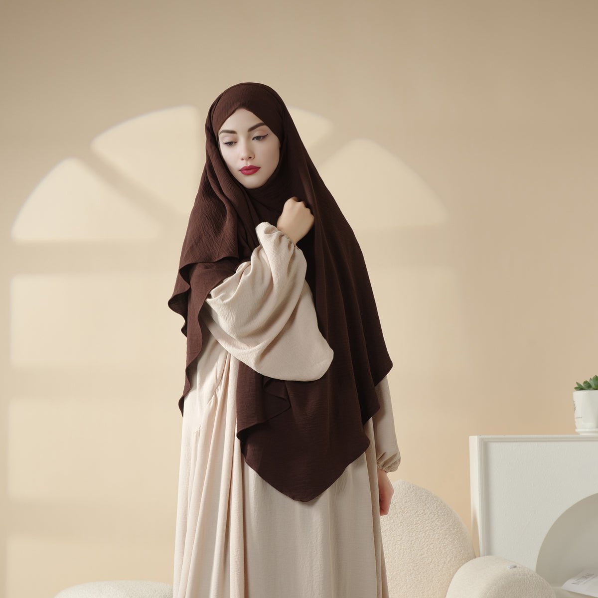 New Two-Layer Crepe Khimar By Mariam's Collection | 2025