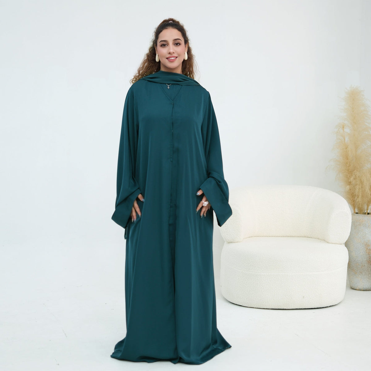 Nida Open Abaya & Hijab Set(MOA344) - Mariam's Collection