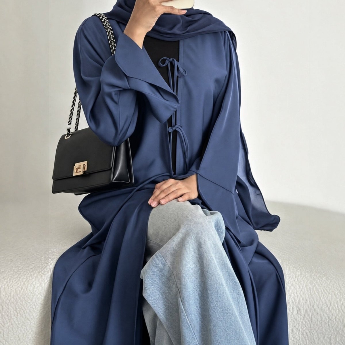 Nida Three-Piece Open Abaya Set(MOA340) - Mariam's Collection