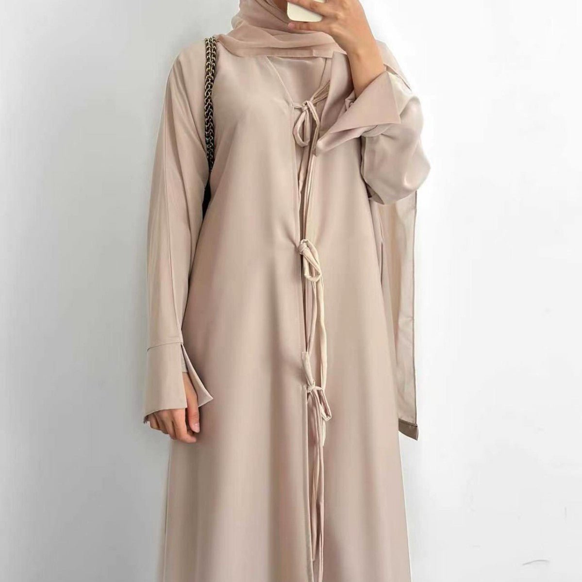 Nida Three-Piece Open Abaya Set(MOA340) - Mariam's Collection