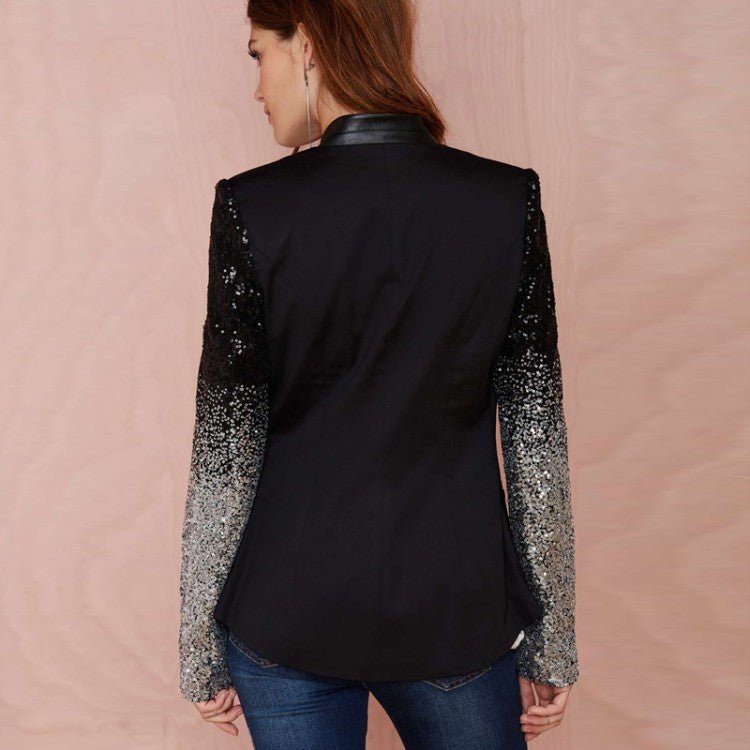 Ombre Sequin Sleeve Blazer(MS242) - Mariam's Collection
