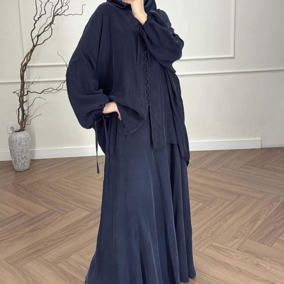 Oversized Batwing Tunic & Maxi Skirt Set(MS376) - Mariam's Collection