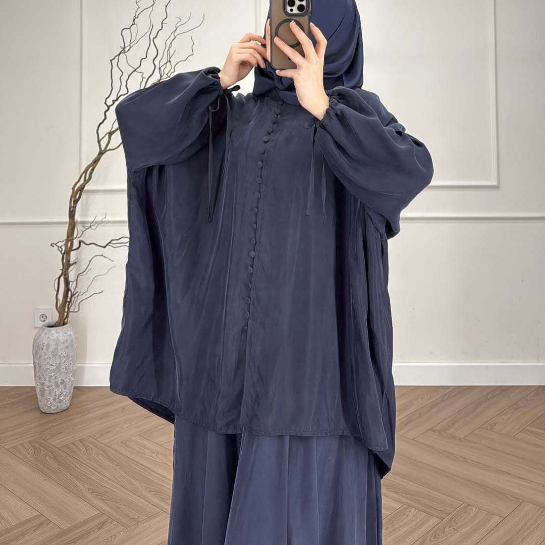 Oversized Batwing Tunic & Maxi Skirt Set(MS376) - Mariam's Collection