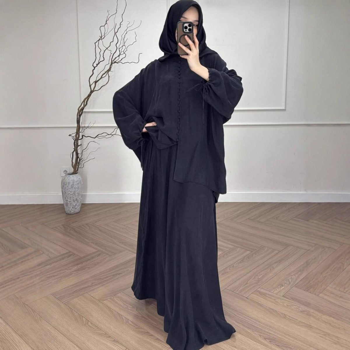 Oversized Batwing Tunic & Maxi Skirt Set(MS376) - Mariam's Collection