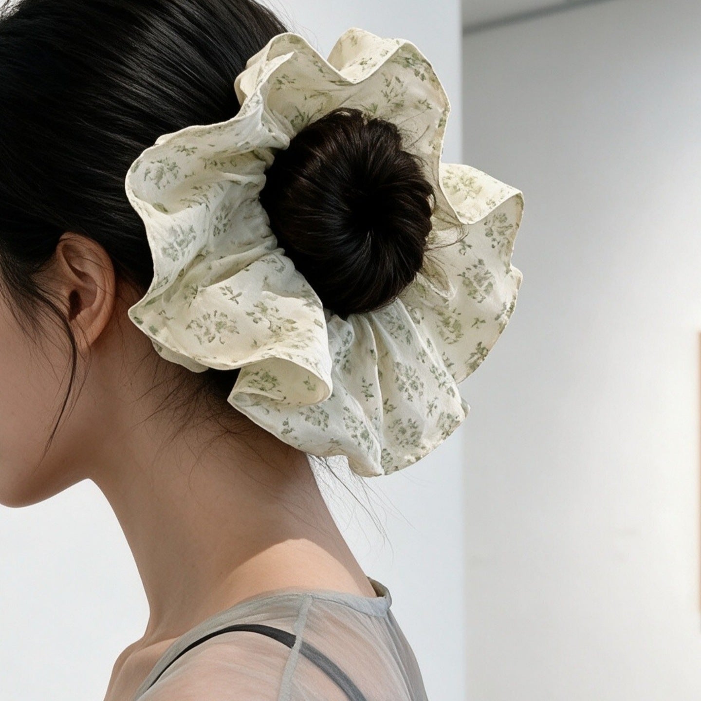 Oversized Floral Scrunchie Hair Tie（MAC453） - Mariam's Collection