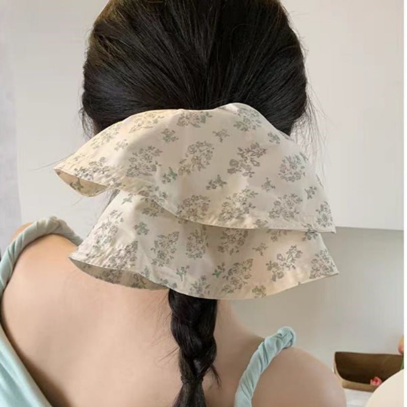 Oversized Floral Scrunchie Hair Tie（MAC453） - Mariam's Collection