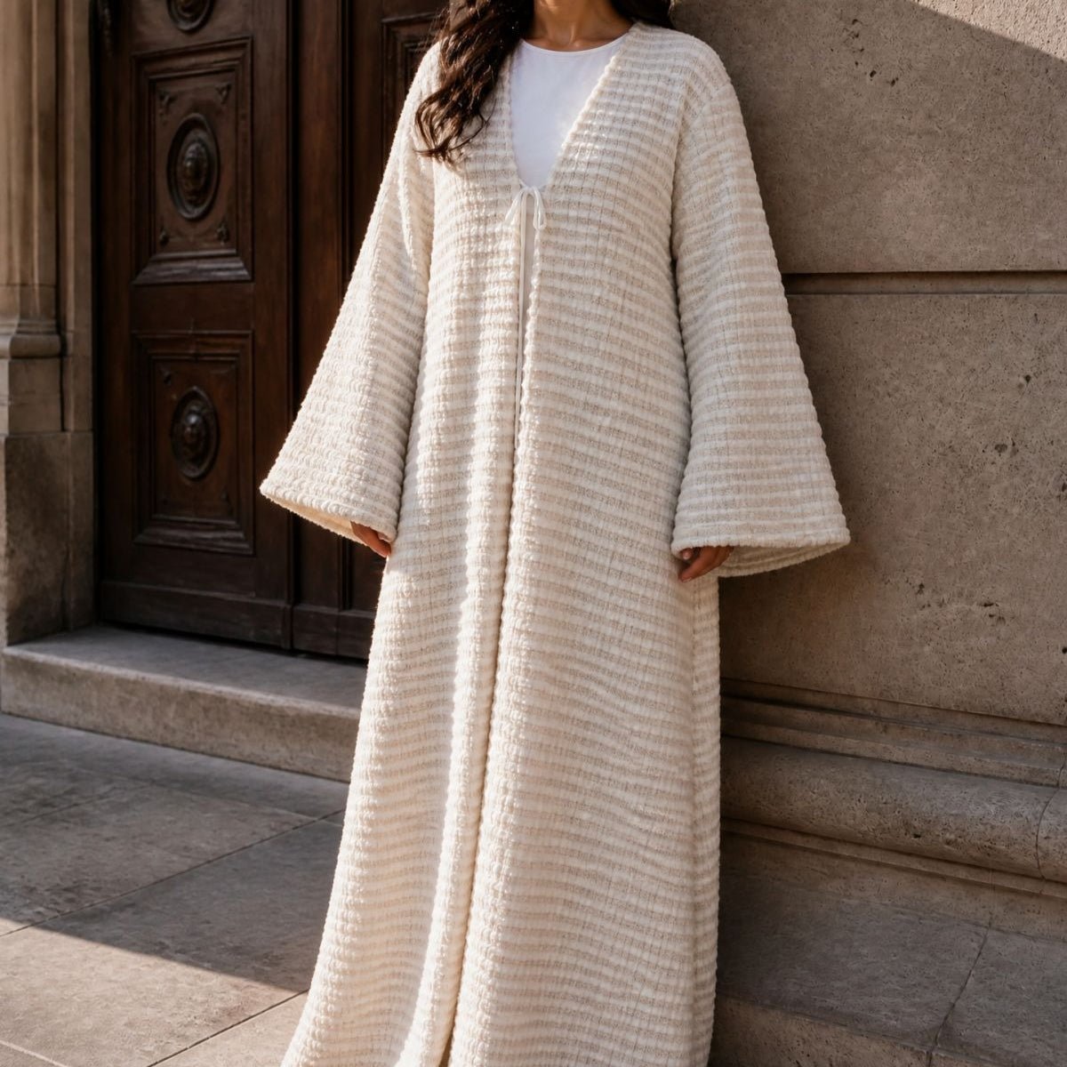 Oversized Fuzzy Knit Maxi Cardigan(MOA350) - Mariam's Collection