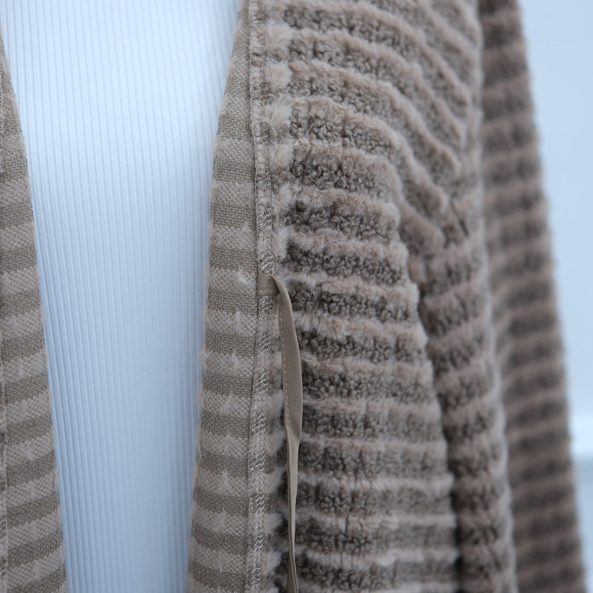 Oversized Fuzzy Knit Maxi Cardigan(MOA350) - Mariam's Collection