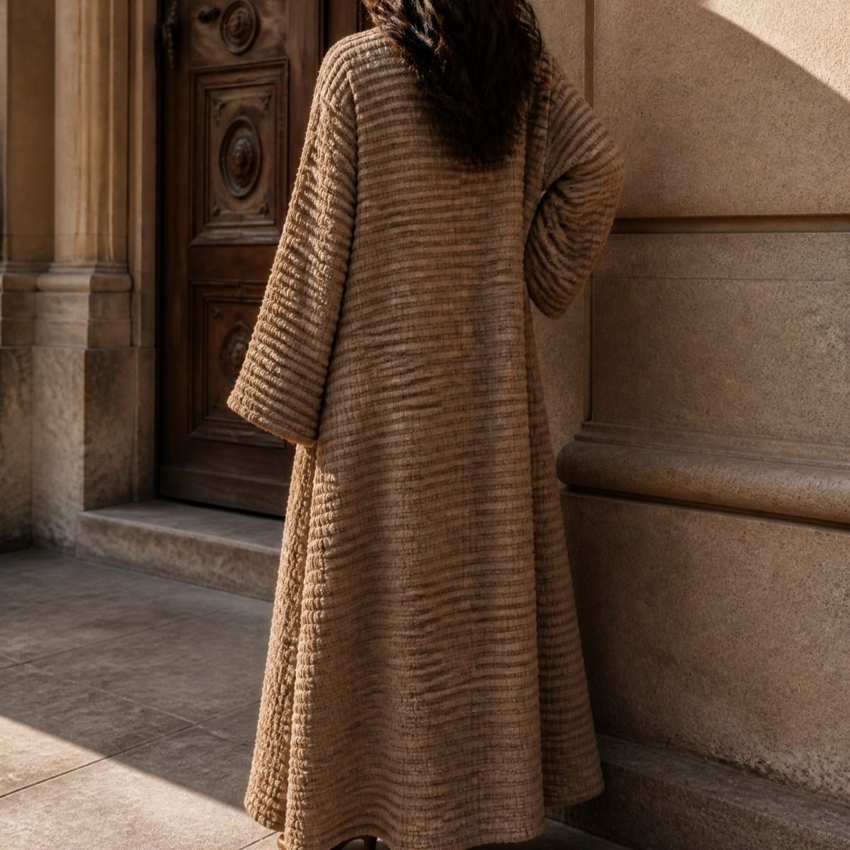 Oversized Fuzzy Knit Maxi Cardigan(MOA350) - Mariam's Collection