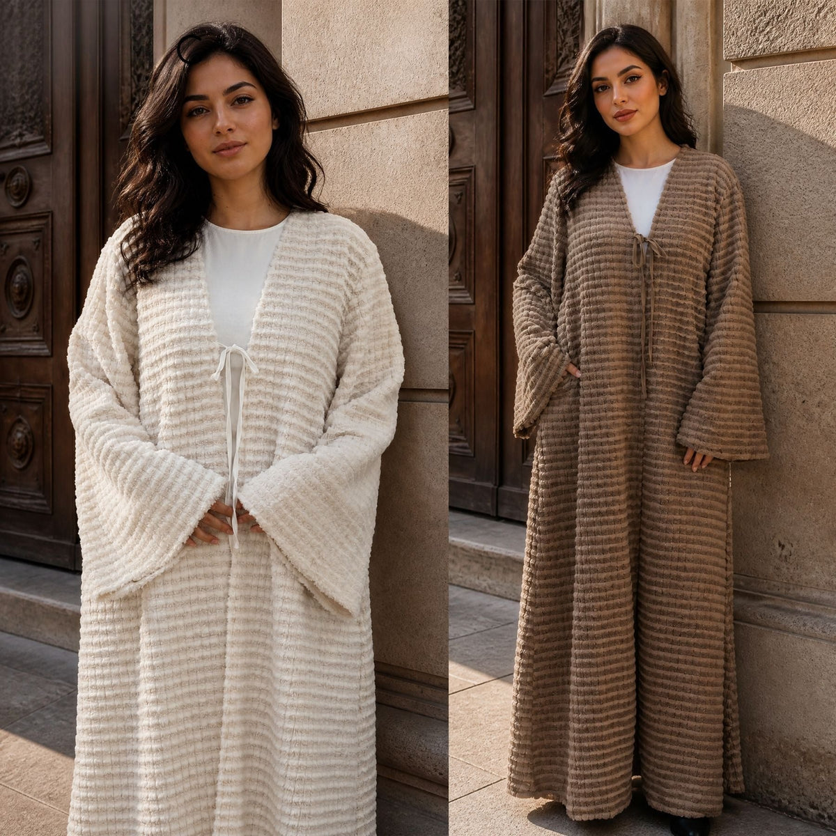 Oversized Fuzzy Knit Maxi Cardigan(MOA350) - Mariam's Collection