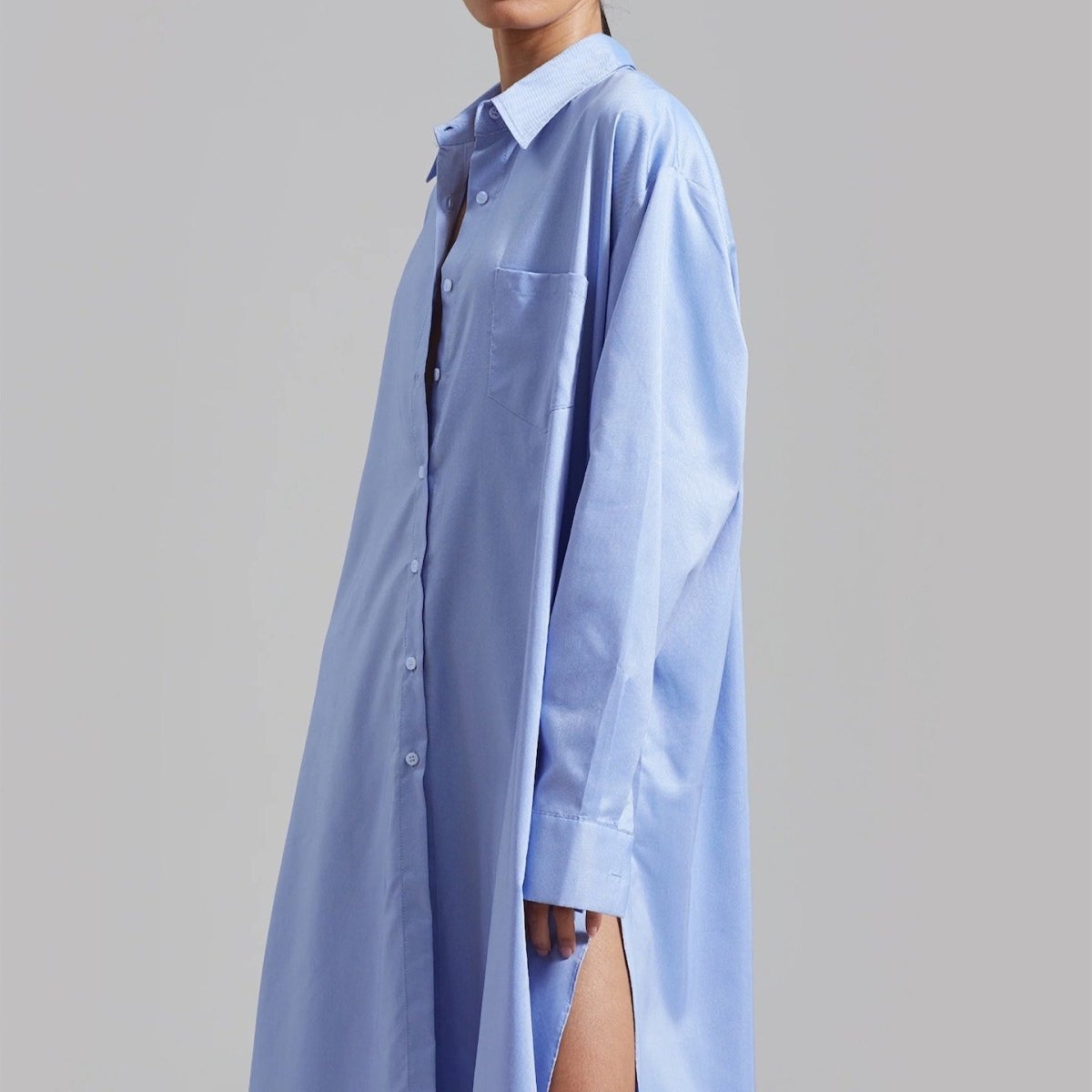 Oversized Shirt Dress with Side Slits(MS332) - Mariam's Collection