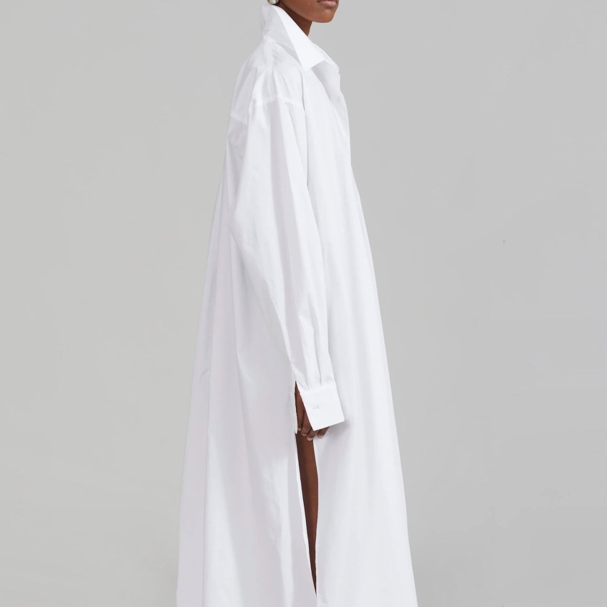 Oversized Shirt Dress with Side Slits(MS332) - Mariam's Collection